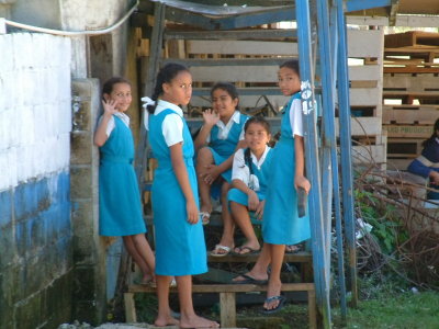 Mixed reaction from Tongan schoolgirls