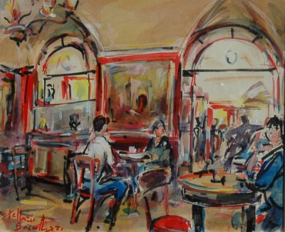La mattina al Caffé Greco, by Stellario Baccellieri