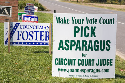 Joanna Asparagus definitely has the catchiest slogan in the upcoming Maryland elections