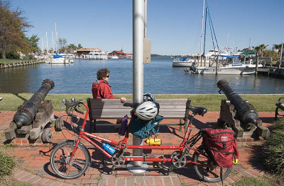 Picnic lunch on the St. Michaels waterfront, Maryland