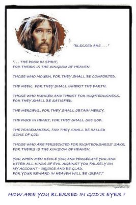 HIS BEATITUDES . . .  GIVEN TO US WITH INFINITE LOVE