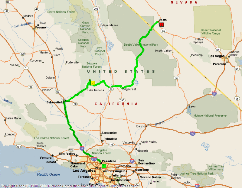 Los Angeles To Beatty, Nevada