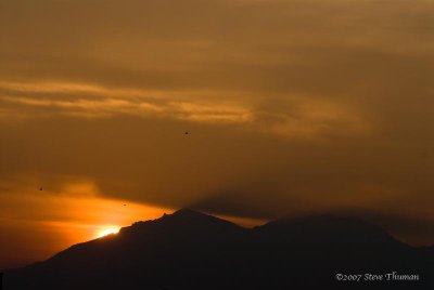 Sunset behind Mt Diablo