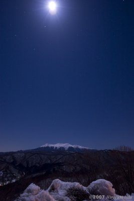 Mt.Ontake in the moonlight