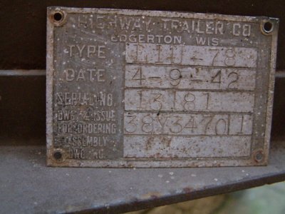 Data plate of the WC43 body. It is the same manufacturer.