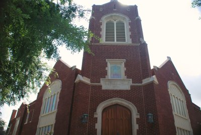 Tower Above Front Entrance of the Presbyterian Church