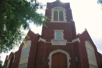Tower Above Front Entrance of the Presbyterian Church