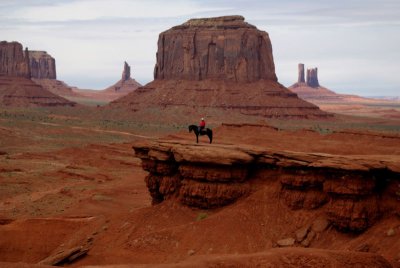 Posed horseman, Monument Valley