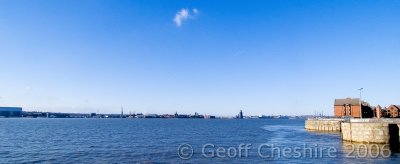 The Mersey and the entrance to the marina