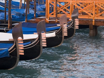 Gondolas at sunrise