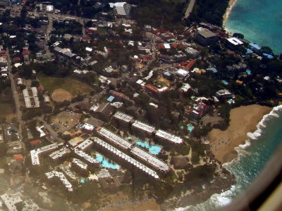 The resort from the plane
