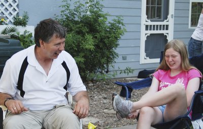 Jim and Heidi share a laugh