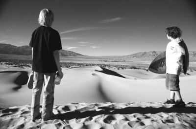 Dune surfing in Death Valley