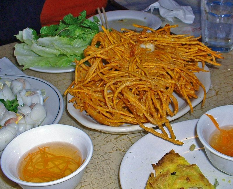 Sweet Potato Shoestring Fries with Shrimp