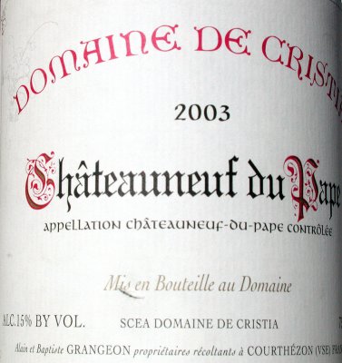 Francia   / Chateauneuf du Papes / 2003