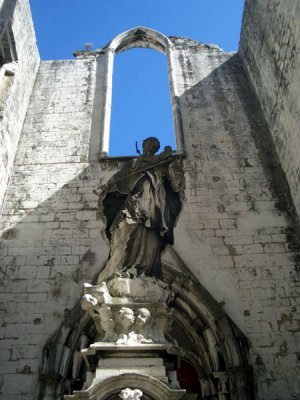 A remaining statue