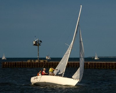 sailing into port