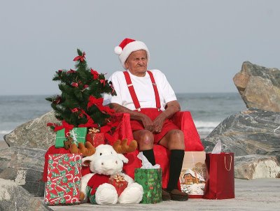 Santa-at-New Smyrna ,Fl.,beach