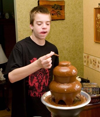Sean at the Chocolate Fountain
