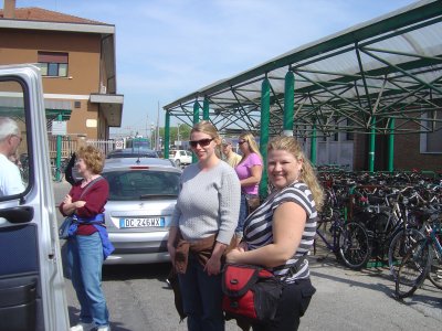 At the train station in Ravenna, Italy