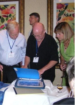 Chris Thomas, John Reeder, John Clayson, & Sue Procter with Altadena Elementary photos