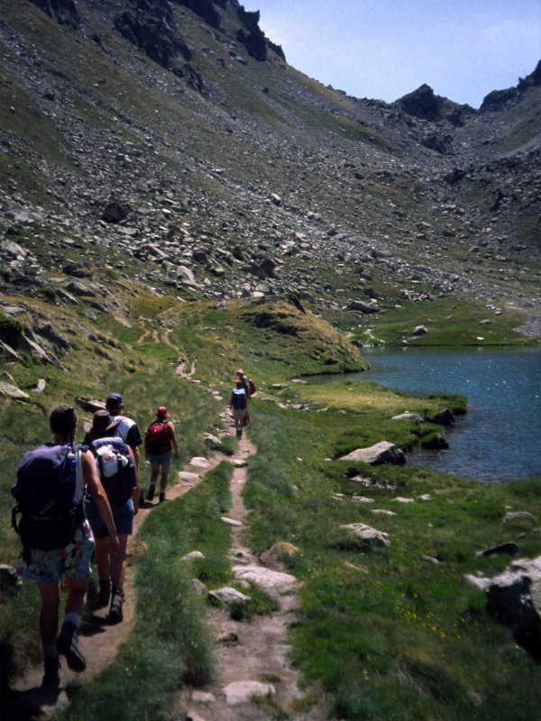 Passing mountain lake