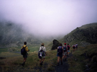 Hiking through the fog