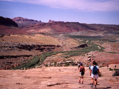 Hiking back from Delicate Arch