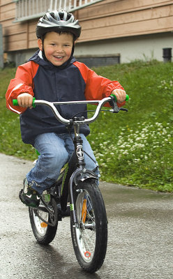 Thomas, a future bicycle rider