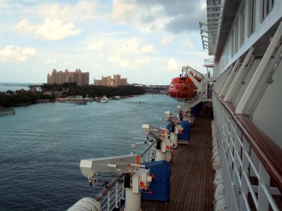 View of Paradise Island and Atlantis from the ship