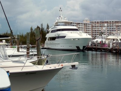 Big yachts in the Port Lucaya Marina
