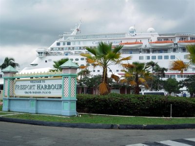 Docked in Freeport Harbour on Grand Bahama Island