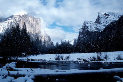 El Capitan & Bridalveil in winter