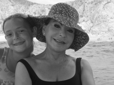 Maria and mom on a boating excursion