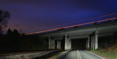 Night lights at the overpass