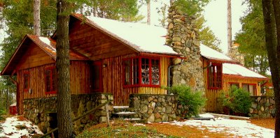 Cabin snow