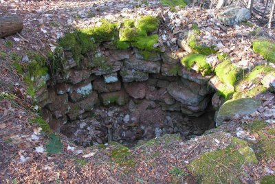 Lime kiln in the woods - from above