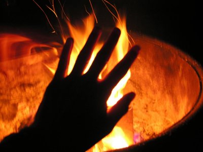 fiery hand