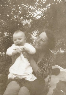 George McDonald (Jr),  with Mrs. Hestleton (grandmother) - June 23, 1946.