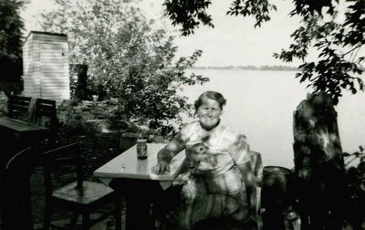 Esther McDonald (Lancaster) at cottage - Summer 1952