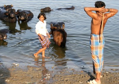 Girl with Water Buffalo