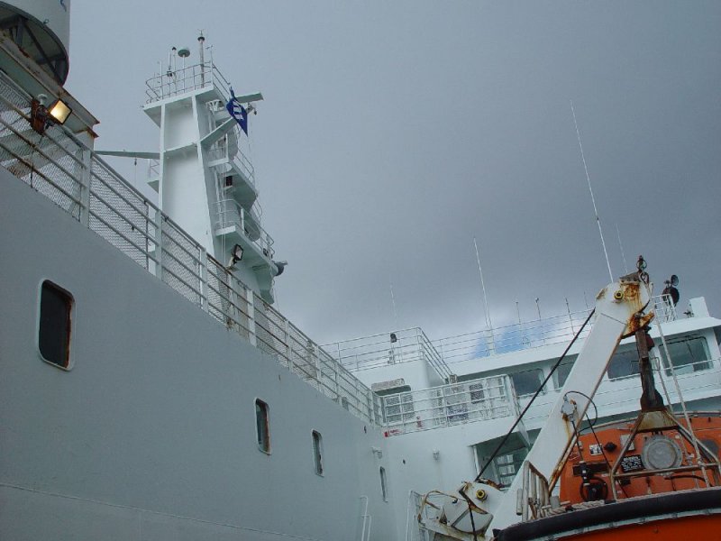 THIS IS WHERE THE BOAT IS STEERED BY A WHEEL THE SIZE OF A DINNER PLATE WE WERE TOLD
