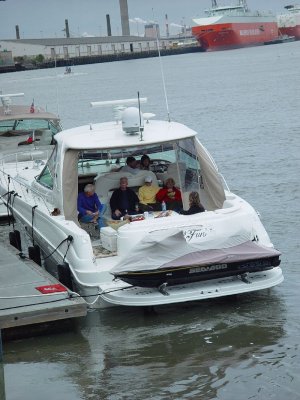 PLEASURE BOAT AT THE WHARF AT SAVANNAH-AH THE GOOD LIFE........