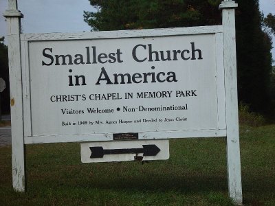 THERE IS A CHURCH ON EVERY CORNER AND THIS ONE CLAIMS TO BE THE SMALLEST IN THE WORLD