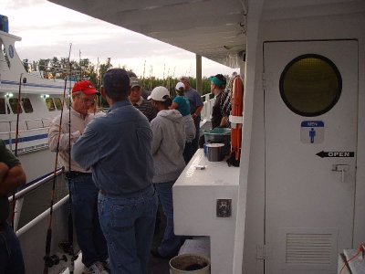 EAGER FISHERMEN AWAITING OUR DEPARTURE