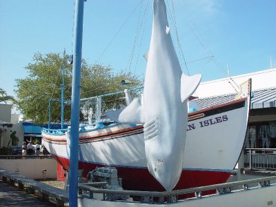 AN EARLY SPONGE BOAT AT TARPON SPRINGS NOW ON DISPLAY