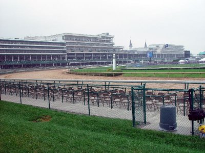THE TRACK AT CHURCHILL DOWNS FROM THE CHEAP SEATS
