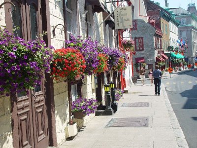 THE FLOWERS WERE SO COLORFUL AS IS ALL OF OLD QUEBEC