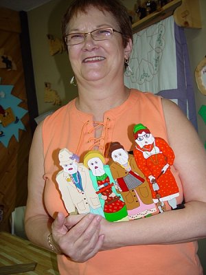 ANOTHER FACE OF NEWFOUNDLAND-THIS LADY MADE MUMMER DOLLS AND WE BOUGHT THIS ONE