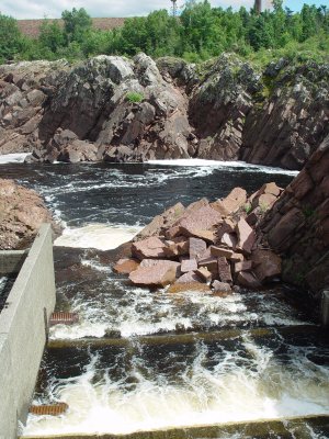 THE FISH LADDERS AROUND THE FALLS AT GRAND FALLS
